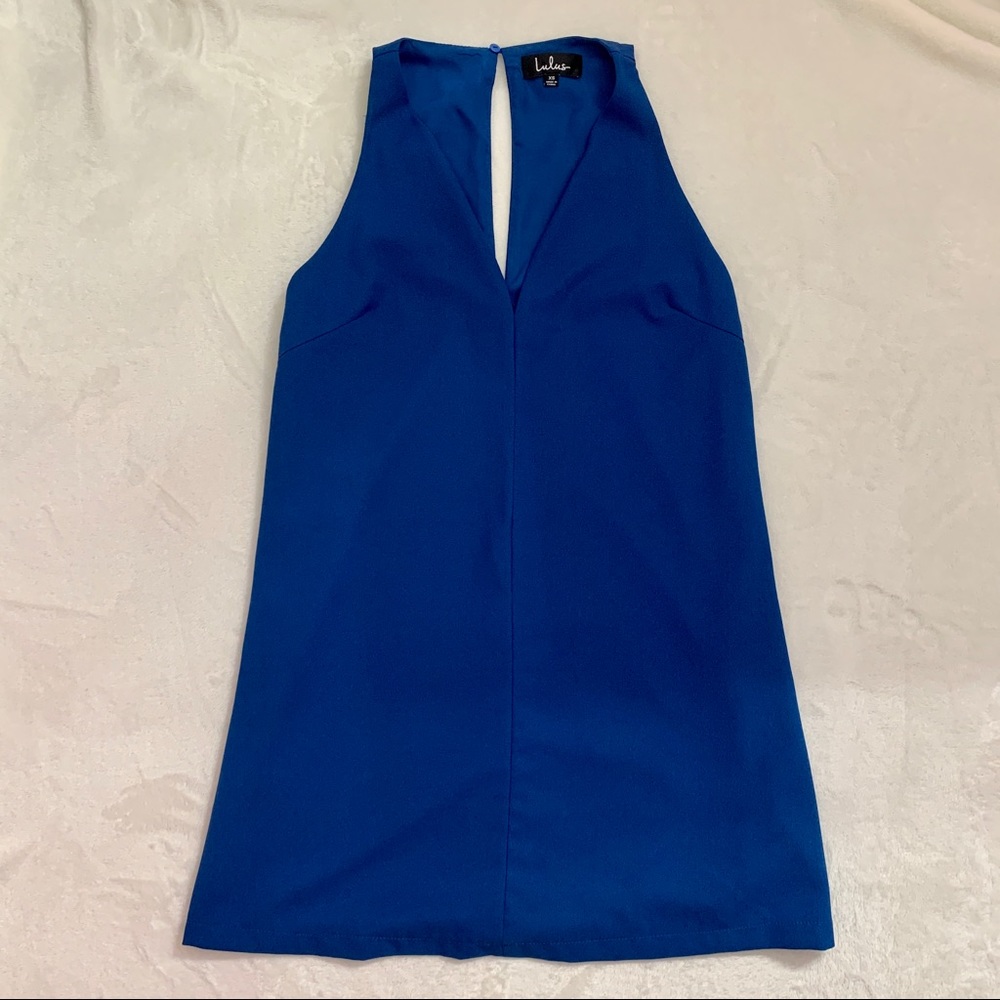 Lulus Near or Bar Teal Blue Shift Dress